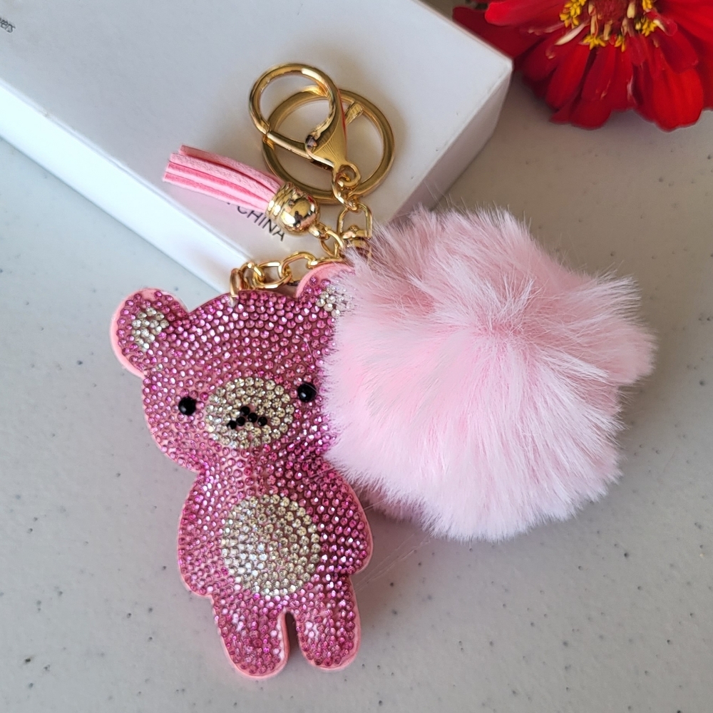 Teddy rhinestone Keychains - Picture 2 of 4